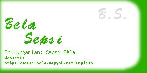 bela sepsi business card